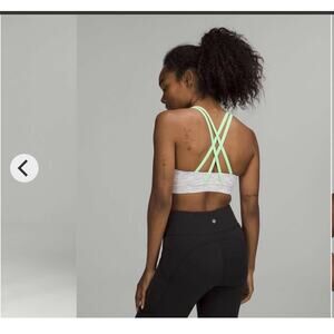 Lululemon Energy Bra Size 6 Active Gray Green Padded